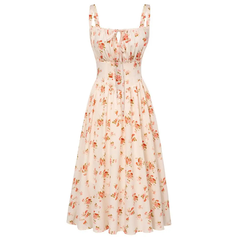 Grace Karin Women'S Floral Midi Dress Corset Sundresses 2026 Summer Spring Vacation Milkmaid Dresses Springstatements