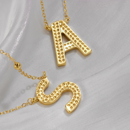 Gold Initial Necklace Letters A-Z Pendant Necklace for Women, Fashion Jewelry, 14K Gold-Plated Brass Initial Necklace Women S Initial Necklace Quality Neckla Trendy