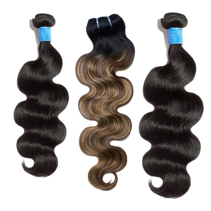 [Ashine] T1B/P4/27 Highlight 10A Brazilian Body Wavy 100% Virgin Human Hair Weave Bundles Hair Extensions