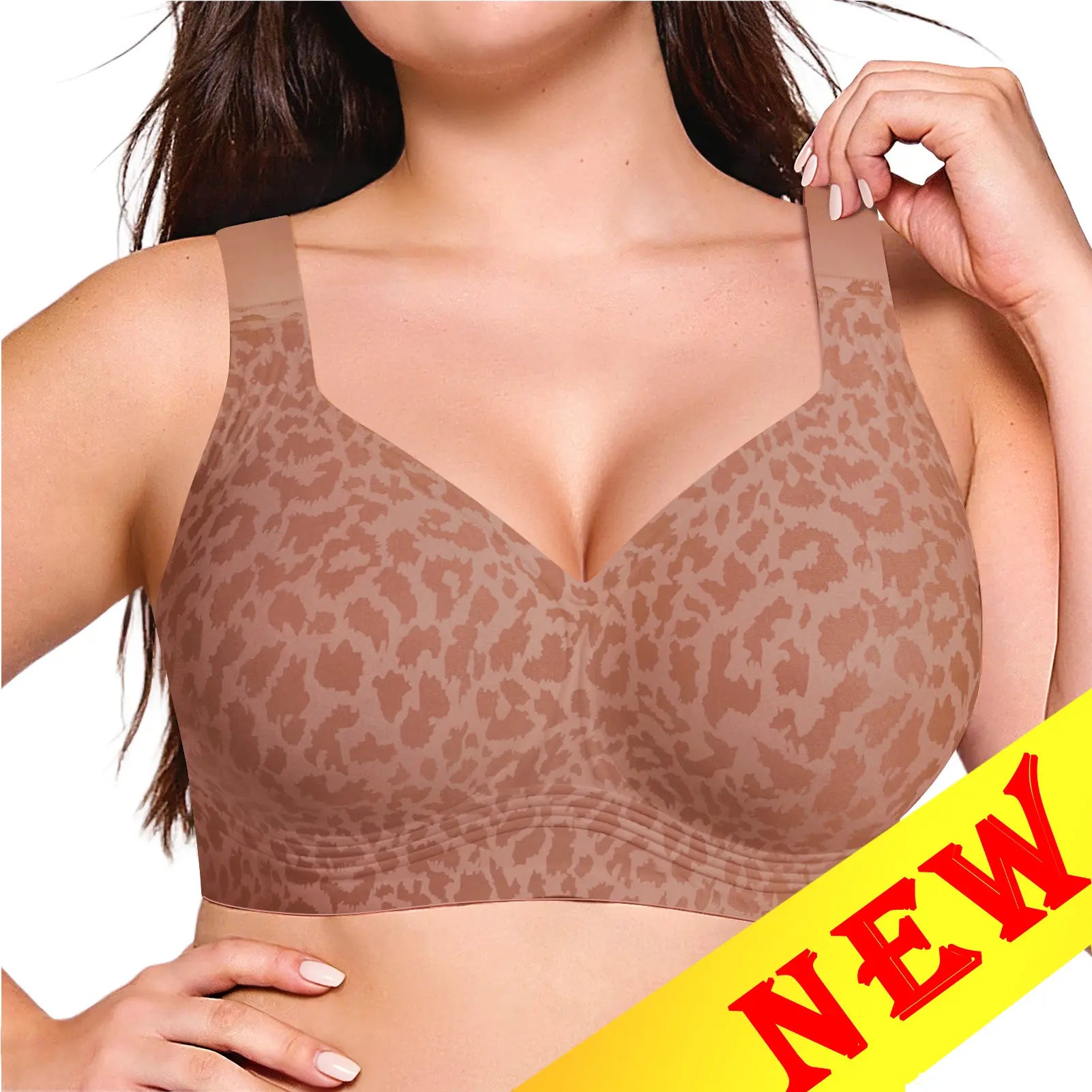 OEAK Womens Jelly Bras Full Coverage Wireless Supportive Bra Push up plus Size Comfort Soft No Underwire Seamless Comfortable Wireless T-Shirt Everyday Bras Wings
