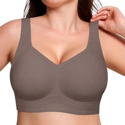 OEAK Womens Jelly Bras Full Coverage Wireless Supportive Bra Push up plus Size Comfort Soft No Underwire Seamless Comfortable Wireless T-Shirt Everyday Bras Wings