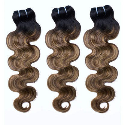 [Ashine] T1B/P4/27 Highlight 10A Brazilian Body Wavy 100% Virgin Human Hair Weave Bundles Hair Extensions