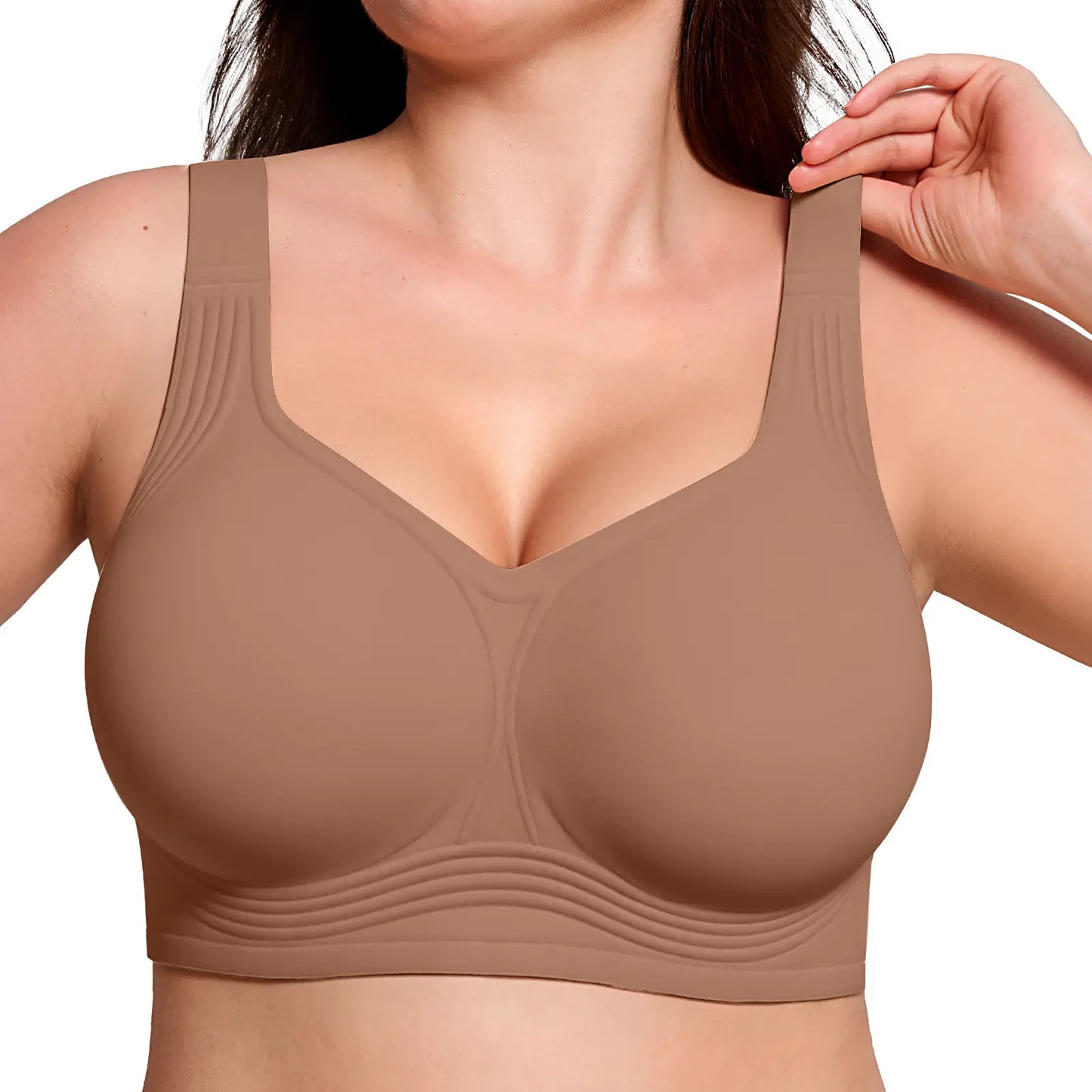 OEAK Womens Jelly Bras Full Coverage Wireless Supportive Bra Push up plus Size Comfort Soft No Underwire Seamless Comfortable Wireless T-Shirt Everyday Bras Wings