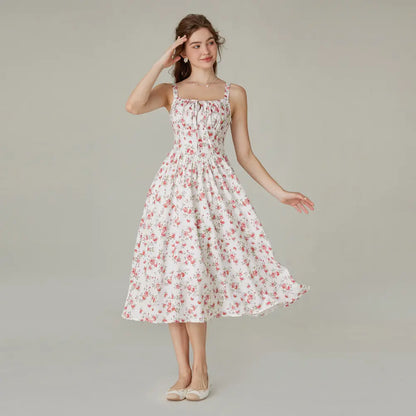 Grace Karin Women'S Floral Midi Dress Corset Sundresses 2026 Summer Spring Vacation Milkmaid Dresses Springstatements