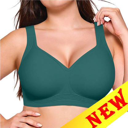 OEAK Womens Jelly Bras Full Coverage Wireless Supportive Bra Push up plus Size Comfort Soft No Underwire Seamless Comfortable Wireless T-Shirt Everyday Bras Wings